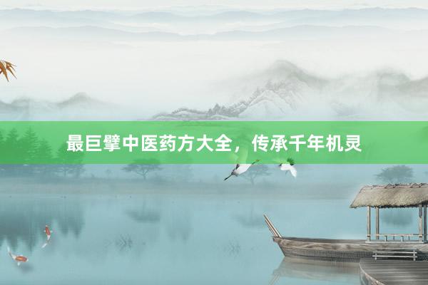 最巨擘中医药方大全，传承千年机灵